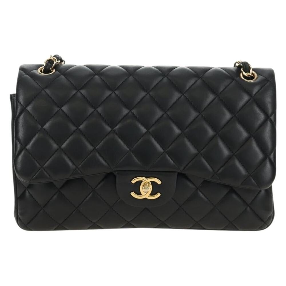 Chanel Lambskin Big Matelasse 30 Shoulder Bag Black